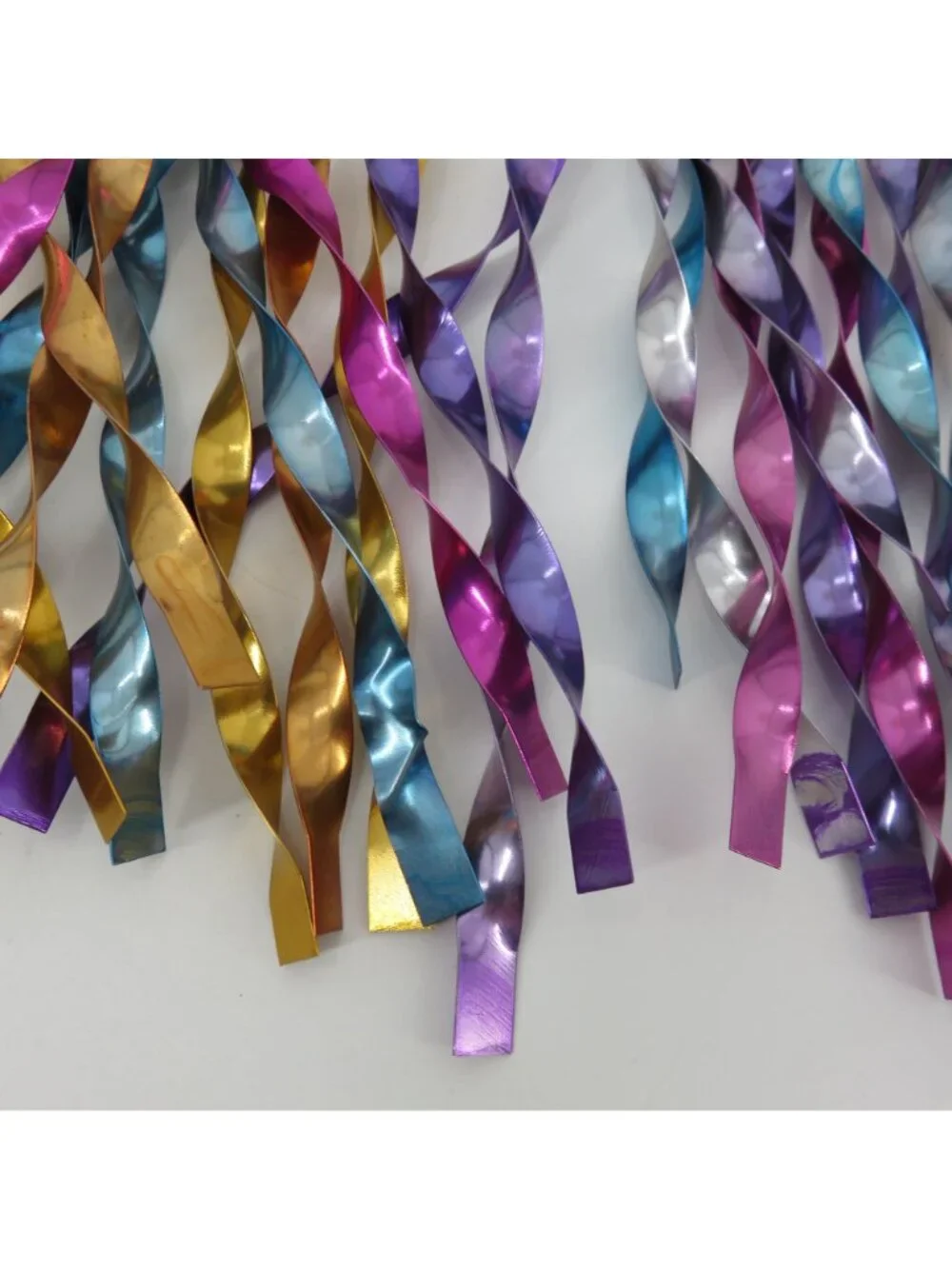 VTG Lot of Aluminum Twist Icicle Christmas Ornaments Yellow Blue Pink Purple